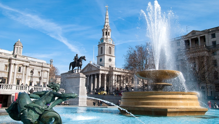 Trafalgar Square. London ranks as one of the most water-stressed cities in the world
